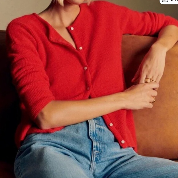 Sezane Sweaters - Sézane Gaspard Cardigan Red